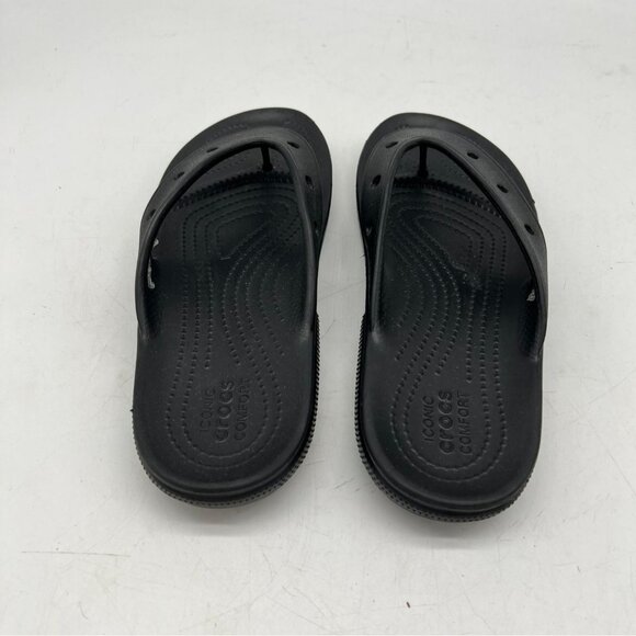 Crocs Classic Platform Flip Flop Slippers Unisex Size 6/8 Black Iconic Comfort - Picture 4 of 7